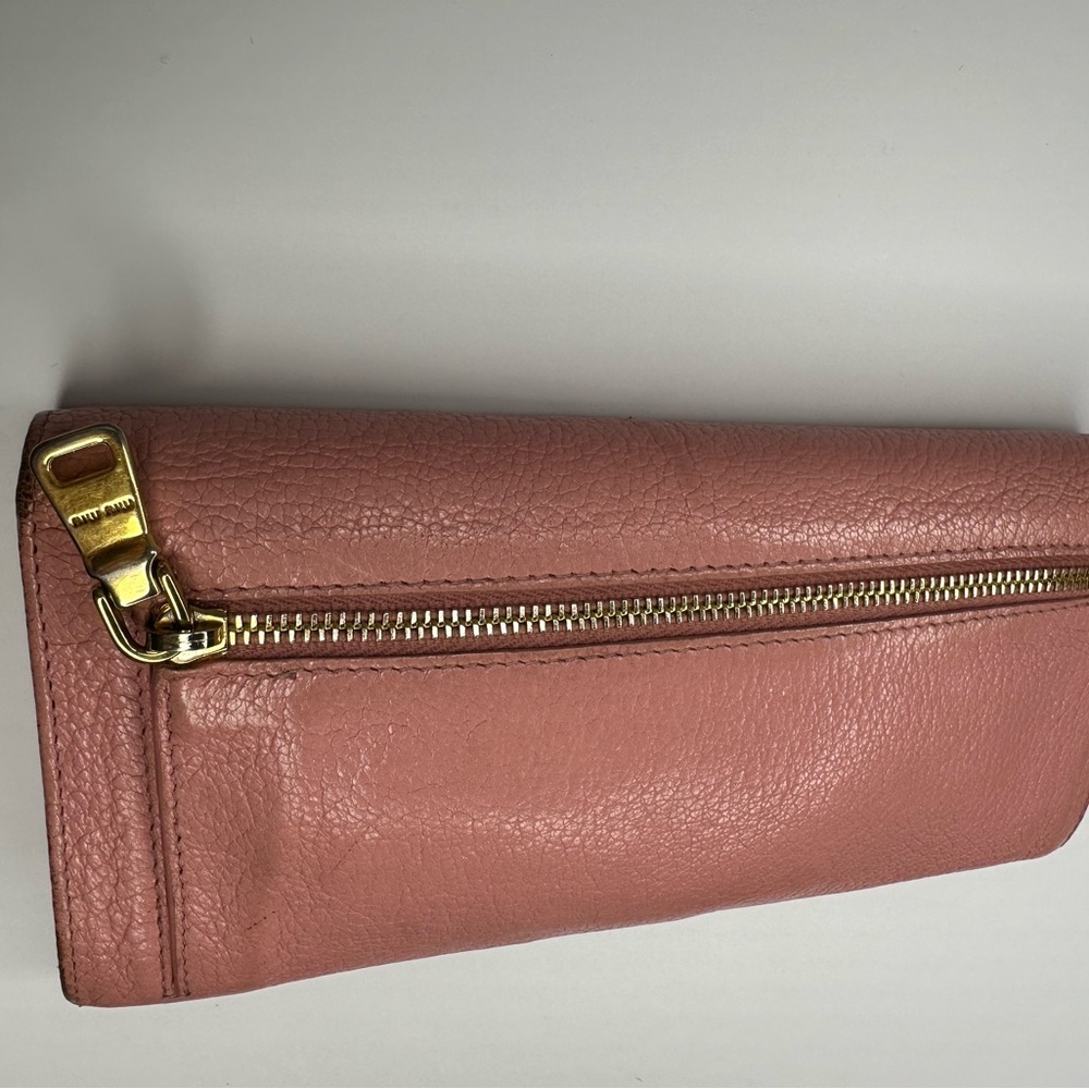 Miu Miu Pink Madras Leather Long Wallet - Picture 11 of 13